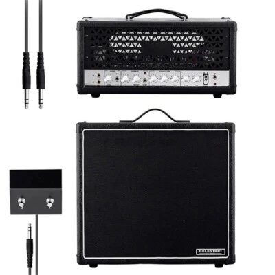 30W Guitar Tube Amplifier w/ 60W Speaker Loudspeaker Cabinet 2-Button Footswitch - Image 1 of 4