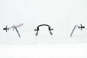 XL GORMANNS 601071 Vintage Brille Eyeglasses Occhiali Rimless Randlos Schwarz - Picture 1 of 6