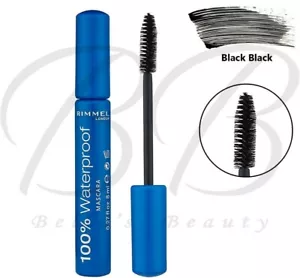 Rimmel London 100% Waterproof Mascara Smudgeproof Long Lasting 8ml *BLACK BLACK* - Picture 1 of 1