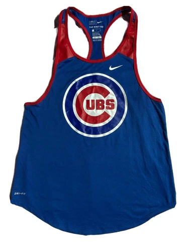 NIKE Dri-Fit CHICAGO CUBS Logo Tank Top Nike Tee WOMEN'S S Small Athletic Cut Cover