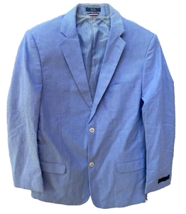 NWT TOMMY HILFIGER Boy's Blue Blazer Jacket Sports Coat Size 20 Cotton MSRP $125 - Picture 1 of 10