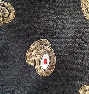Halston 111 Men's Tie Black Geometric Design with Monogram "H" Vintage - Picture 1 of 7