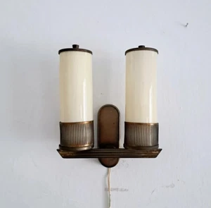 Vintage Art Deco Brass Wall Sconce - Picture 1 of 10