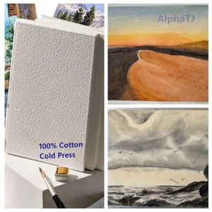 30 White Watercolor Paper 100% Cotton Cold Press 300g Acrylic Ink ACEO Cards 5x7 - Picture 1 of 7