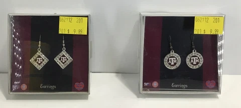 Texas A&M Aggies Rhinestone Dangle Earrings Cover