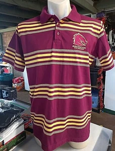 NRL Brisbane Broncos Polo Button Up T-Shirt Licensed Classic Sportswear Medium - Picture 1 of 8