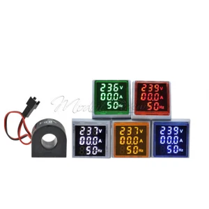 3 in 1 LED Digital Voltage Current Hertz Meter Indicator AC 0-100A 50-380V 22MM - Picture 1 of 59