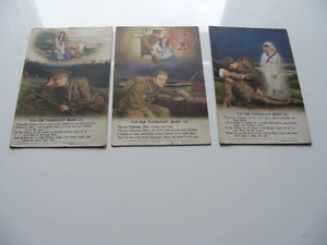 WW1 Tip-Top Tipperary Mary Set Of 3 Original Verse Soldier Postcards (One posted - Picture 1 of 10