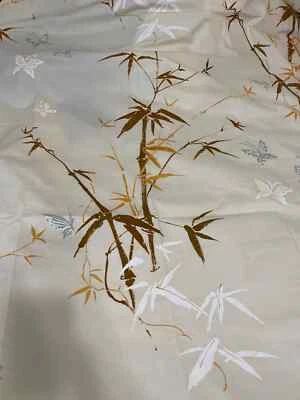 Vtg 70s Sheets MCM Double Set Kabuki Butterflies Bamboo Hippie Boho Granola - Image 1 of 4