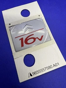 Logo Emblem Badge 16V Citroën 106 206 306 307 407 C1 C2 Original 9655557580A01 - Picture 1 of 15