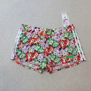 Adidas Marimekko Running Shorts Womens Large Floral Trefoil Sports Pacers NWT - Picture 1 of 7