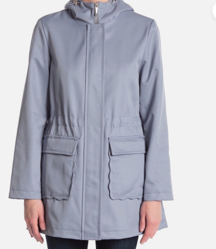Kate Spade New York impermeabile Mac parka con cappuccio blu polvere medio prezzo al dettaglio consigliato $318