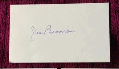 JIM BROSNAN - AUTHOR AND BASEBALL PITCHER (REDS) -  INK AUTOGRAPHED INDEX CARD; - Image 1 of 2