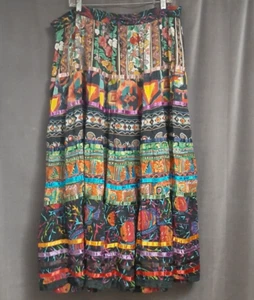 Soft Surroundings Tiered Maxi Skirt Sz. L Colorful Floral Boho Gypsy - Picture 1 of 7