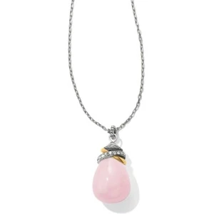 NWT Brighton NEPTUNE'S RINGS ROSE PINK QUARTZ Silver Gold Long Necklace MSRP$88 - Picture 1 of 4