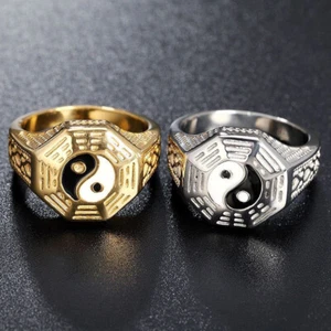 Anello Yin Yang Tai Chi Zodiaco Qian Kun Bagua Anello Dito Regolabile Gif Fortunato_cn - Foto 1 di 10