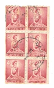 Australia 1959 4D lago Carmine QEII folleto panel SG 313ab FU - Imagen 1 de 1