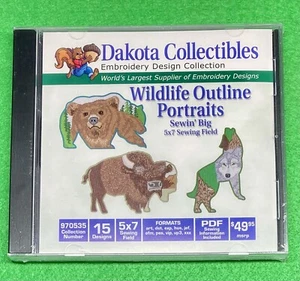 Dakota Collectibles Embroidery Design Collection - Wildlife Outline Portraits - Picture 1 of 2