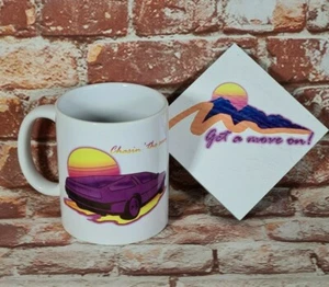 Juego de posavasos de sublimación al atardecer para automóvil taza de café de cerámica con temática retro de 11 oz #1 - Imagen 1 de 4