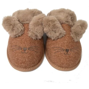 Cozipawz soft faux fur Bunny slip on mule slippers Style Bunz Colour Brown New - Picture 1 of 4