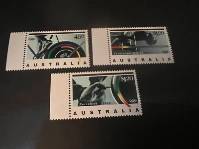 Conjunto completo dos Jogos Olímpicos de Verão de 1992 3 MNH Scott # 1268-1270 *frete combinado* - Imagem 1 de 2