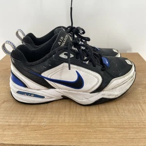 Nike Air Monarch IV Sneakers White Black Blue Shoes 415445-002 Men Size 8.5 D - Picture 1 of 7