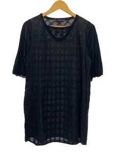 M.&KYOKO M. KYOKO Short sleeve blouse 1 cotton BLK MACN639W - Picture 1 of 7