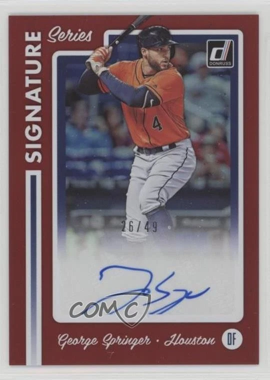 2017 Panini Chronicles Donruss Signature Series Red /49 George Springer Auto - Image 1 of 2