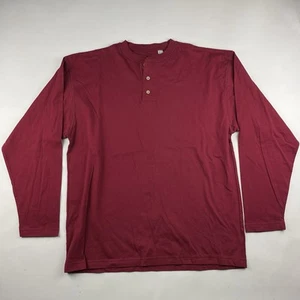 VTG Giorgio Armani Jeans Wine Red Burgundy Oversized 1/4 Button Shirt Mens M - Picture 1 of 9