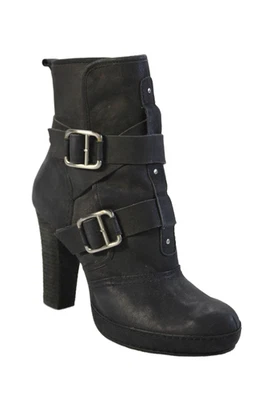 DKNYC Womens Leather Strappy Round Toe Ankle Boots Heels Black Size 8.5 - Image 1 of 4