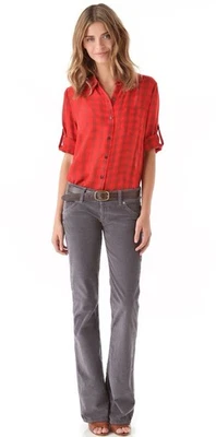 Pantalón de pana Hudson gris firma bootcut talla 26 Foto 1 de 4