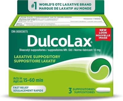 Dulcolax Bisacodyl Laxantes Supositorios 10mg Laxantes para Alivio de Ocasi... Foto 1 de 4