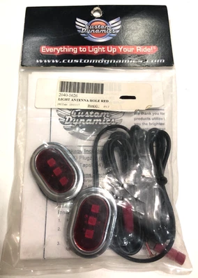 Iluminação Harley Davidson P/N 2040-1626 Custom Dynamics furo de antena de luz vermelho - Imagem 1 de 4