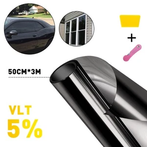 Uncut Roll Window Tint %5 Super Dark Film Black 20" Inches 10'Feet Car Home - Picture 1 of 7