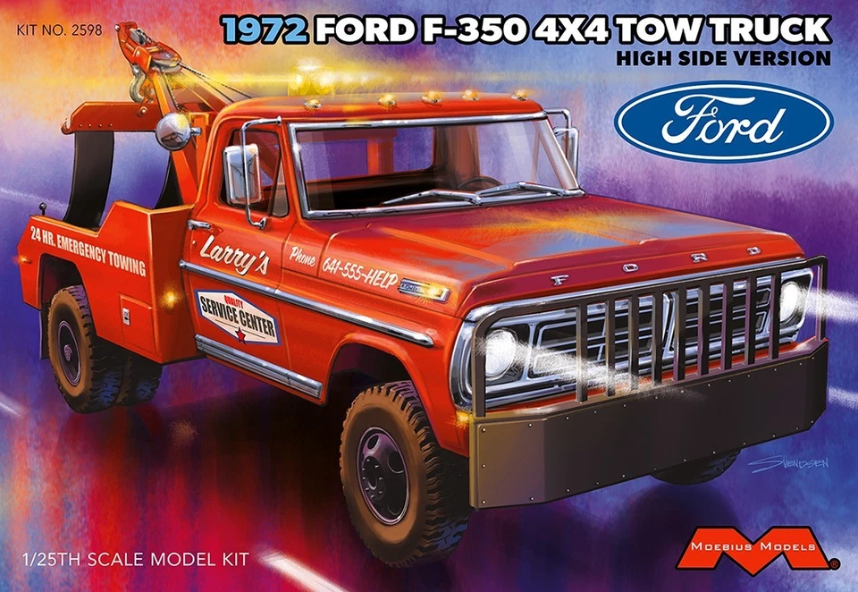 Moebius Models 2598 1:25 1972 Ford F-350 4x4 Tow Truck Plastic Model Kit - Image 1 of 1