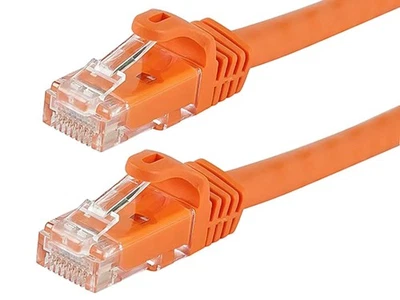 Flexboot Cat6 Ethernet Patch Cable Network RJ45 Stranded UTP 24AWG 0.5ft Orange - Image 1 of 2