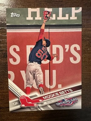 2017 Topps Opening Day - Mookie Betts #113 Making Catch - Image 1 of 2