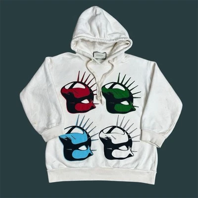 Auténtica Sudadera con Capucha Estampada Máscara Manifiesto Gucci Diseñador Adulto Talla S/M Foto 1 de 4