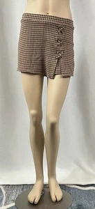 Kirious Los Angeles Skort Juniors Brown Checkered Skirt Polyester Blend Size XS - Picture 1 of 2