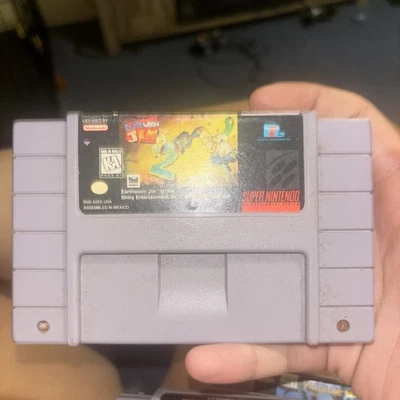 Earthworm Jim 2 (Super Nintendo 1995) SNES Cartucho Auténtico - Sin Probar Foto 1 de 2