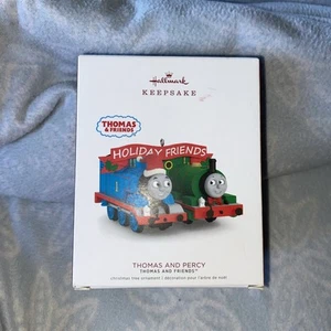 2018 HALLMARK ORNAMENT THOMAS & PERCY TRAINS NEW IN BOX - Picture 1 of 5