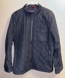 Untuckit Jacket Mens Large Navy Blue Marne Coat  Full Zip Pockets Quilted - Picture 1 of 7