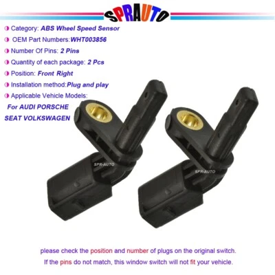 ABS Wheel Speed Sensor Front  Right side For Audi A3 06-17 Q3 15-18 S3 2015-2017 - Image 1 of 4