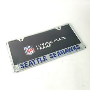 NFL Seattle Seahawks Bling Glitter Chrome License Plate Frame Car Truck Metal