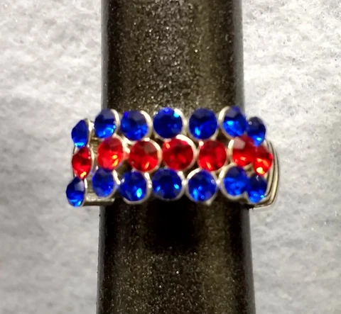 Ole Miss Rebels Royal/Red  Game Day Team Color Crystal Stretch Ring Cover