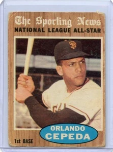 1962 Topps Orlando Cepeda San Francisco Giants AS #390 βοΈπ₯π― G/G+ - Foto 1 di 2