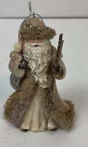 Christmas Ornament Old World Santa 4.5" x 2.5" Rustic Look Woodsy Father Xmas - Picture 1 of 7