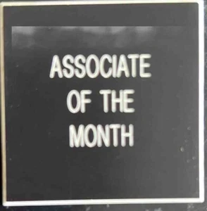 Vintage ASSOCIATE OF THE MONTH Tag / Badge - Picture 1 of 3