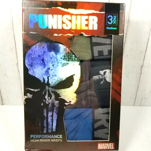 Marvel The Punisher Men's Boxer Briefs Sz Med 3pk Gray Black Mesh MSRP $55 - Picture 1 of 6