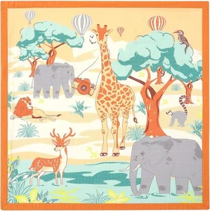 Little Spud Safari Giraffe Elephant Cotton Muslin Crib Baby Blanket 47” X 47” - Picture 1 of 4
